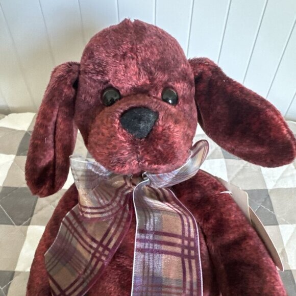 1999 NWT Vintage Commonwealth Plush Stuffed Dog Brown With Cuddle Zone Tag - Picture 3 of 9